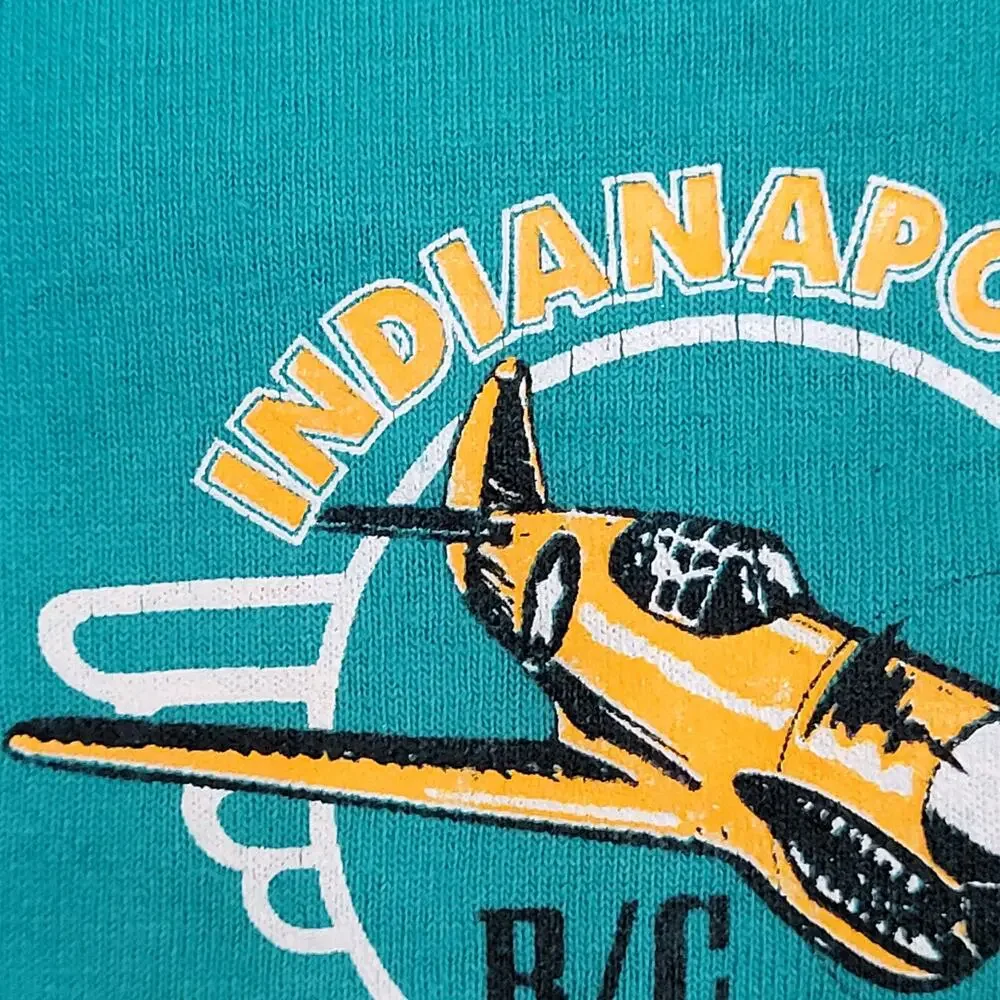 Vintage P-40 Warhawk Airplane Shirt 2XL 26x28 Indianapolis RC Modelers